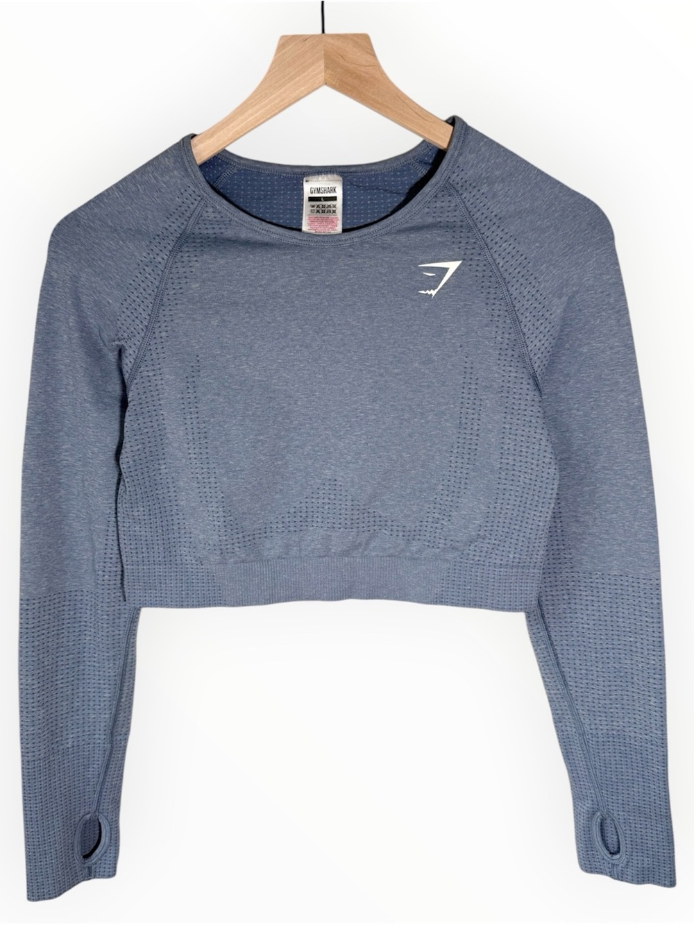 Gymshark Vital Seamless 2.0 Crop Top Long Sleeve Size Large Athletic Yoga Shirt